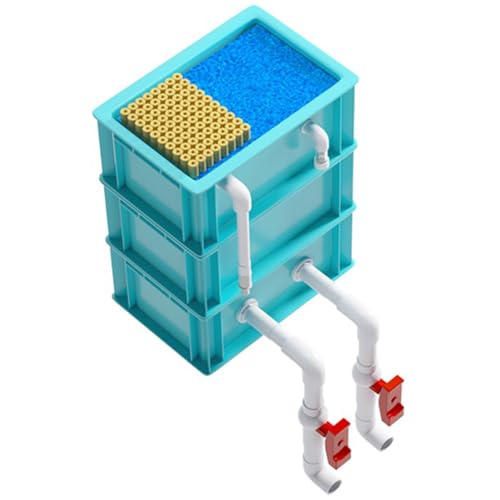 BTYQKZVPM Umwälzfilter-Tropfbox, Externer Aquarium- und Teich-Zyklusfilter-Umschlagkasten mit 2 oder 3 Ebenen, Blau, mehrere Größen(11.81x7.87x13.39in/30x20x34CM) von BTYQKZVPM