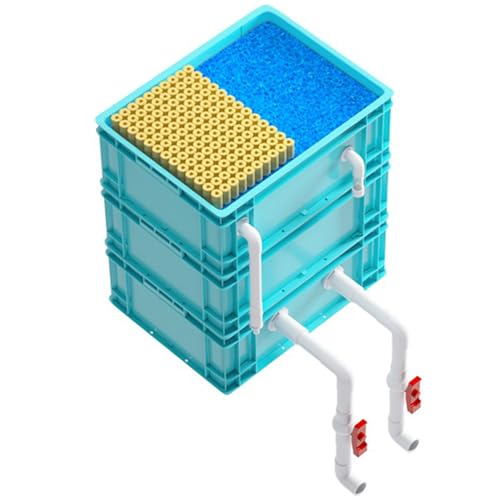 BTYQKZVPM Umwälzfilter-Tropfbox, Externer Aquarium- und Teich-Zyklusfilter-Umschlagkasten mit 2 oder 3 Ebenen, Blau, mehrere Größen(15.75x11.81x19.69in/40x30x50CM) von BTYQKZVPM