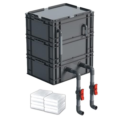 BTYQKZVPM Umwälzfilter-Tropfbox, Turnover Box Aquarium Filter mit 2/3/4 Schichten for Aquarien und Teiche rot mehrere Größen(15.75x11.81x19.69in/40x30x50CM) von BTYQKZVPM