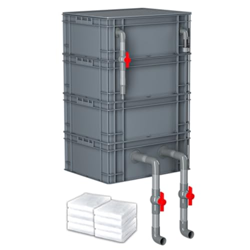 BTYQKZVPM Umwälzfilter-Tropfbox, Turnover Box Aquarium Filter mit 2/3/4 Schichten for Aquarien und Teiche rot mehrere Größen(15.75x11.81x26.77in/40x30x68CM) von BTYQKZVPM