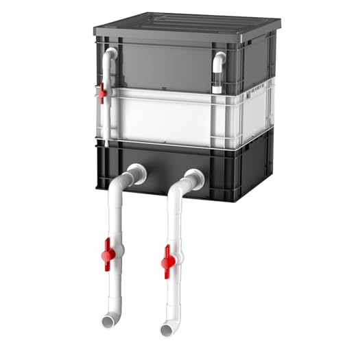 BTYQKZVPM Umwälzfilter-Tropfbox, Turnover-Box-Filter for Aquarien und Teiche, Mehrfarbig, mehrere Größen(Black+White,15.75x11.81x19.69in/40x30x50CM) von BTYQKZVPM