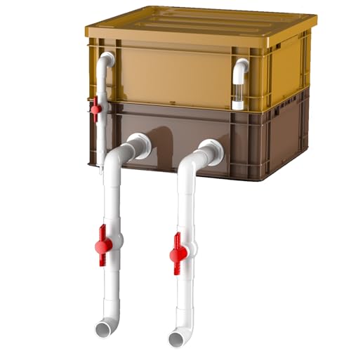 BTYQKZVPM Umwälzfilter-Tropfbox, Turnover-Box-Filter for Aquarien und Teiche, Mehrfarbig, mehrere Größen(Yellow+Brown,15.75x11.81x12.80in/40x30x32.5CM) von BTYQKZVPM