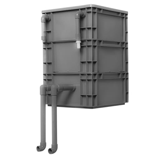 BTYQKZVPM Umwälzfilter-Tropfbox, Turnover-Boxfilter for Aquarium und Teich, 2–3 Ebenen, mehrere Größen, rot, ohne Pumpe Medien(15.75x11.81x20.08in/40x30x51CM) von BTYQKZVPM