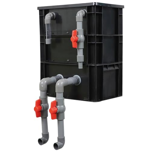BTYQKZVPM Umwälzfilter-Tropfbox, Wendekastenfilter for Aquarium und Teich, 2/3/4 Ebenen, Schwarz, mehrere Größen(11.81x7.87x15.35in/30x20x39CM) von BTYQKZVPM