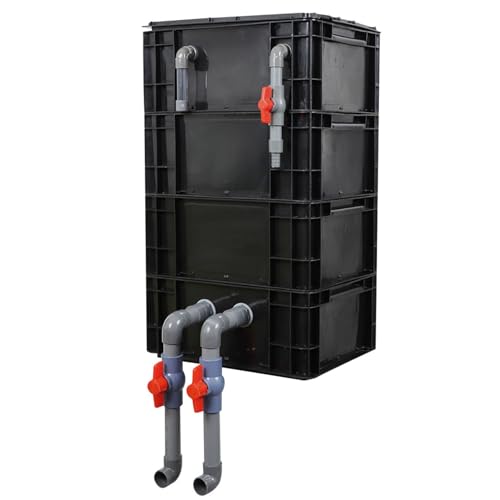 BTYQKZVPM Umwälzfilter-Tropfbox, Wendekastenfilter for Aquarium und Teich, 2/3/4 Ebenen, Schwarz, mehrere Größen(15.75x11.81x26.77in/40x30x68CM) von BTYQKZVPM