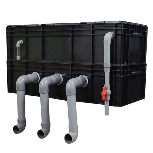 BTYQKZVPM Umwälzfilter-Tropfbox, Wendekastenfilter for Aquarium und Teich, 2/3/4 Ebenen, Schwarz, mehrere Größen(35.43x15.75x17.32in/90x40x44CM) von BTYQKZVPM