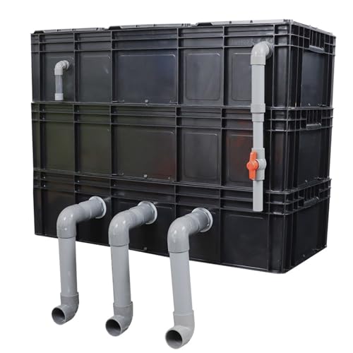 BTYQKZVPM Umwälzfilter-Tropfbox, Wendekastenfilter for Aquarium und Teich, 2/3/4 Ebenen, Schwarz, mehrere Größen(35.43x15.75x25.98in/90x40x66CM) von BTYQKZVPM