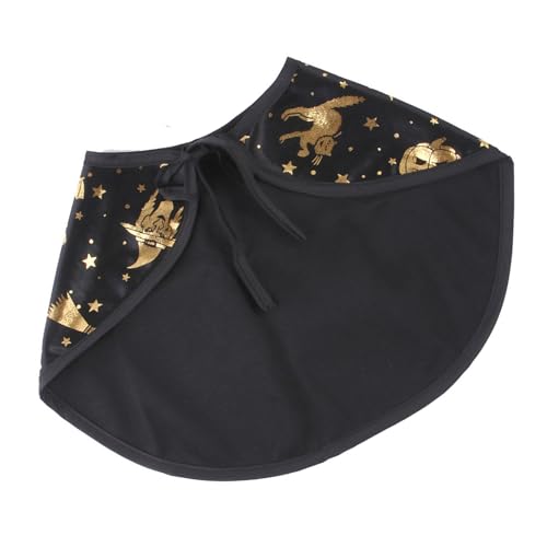 BUBEFSKD Hund Cloak Cosplay Kostüm Halloween Star Print Hat Haustier Schwarzer Hexen Witch Thema Cosplay Haustier Kostüme Für Hunde von BUBEFSKD
