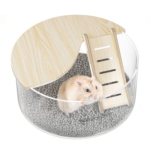 BUCATSTATE Hamster-Sandbad-Container – Acryl-Dusch- und Grabungsraum-Katzenklo für Mäuse, Lemminge, Rennmäuse (kreisförmig) von BUCATSTATE