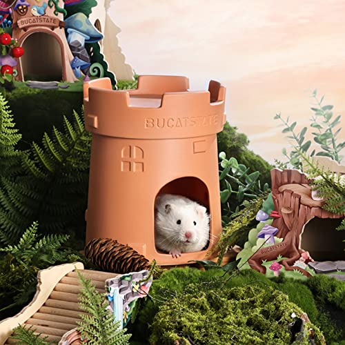 BUCATSTATE Ceramica Hamsterversteck Ceramica, Castle Shape Hamsterhaus und Cooles Nest für Zwerghamster Gerbil Mäuse Goldbär und andere kleine Haustiere von BUCATSTATE