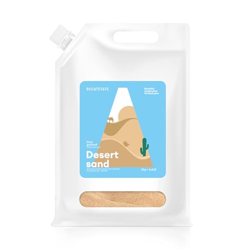 BUCATSTATE Hamster Wüstensandbad staubfrei für Kleintiere Haustiere 2,5 kg (feiner Sand) von BUCATSTATE