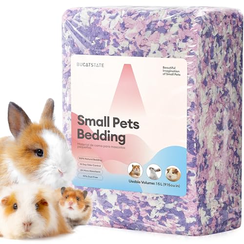 BUCATSTATE Hamstereinstreu, 15 l, 99 % staubfrei und geruchshemmend, Meerschweincheneinstreu, Naturpapier, Kanincheneinstreu für Käfige, Ratten, syrischer Zwerghamster, Igel (Lavendel) von BUCATSTATE