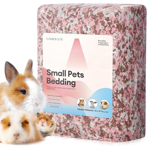 BUCATSTATE Hamstereinstreu, 15 l, 99 % staubfrei und geruchshemmend, Meerschweincheneinstreu, Naturpapier, Kanincheneinstreu für Käfige, Ratten, syrischer Zwerghamster, Igel (Rosenrot) von BUCATSTATE