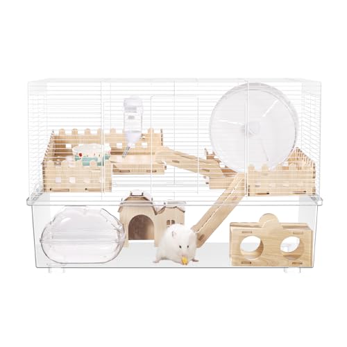 BUCATSTATE Hamsterkäfig mit Zubehör 3 Level, Im Lieferumfang Enthalten: Gratis-Napf, Versteck, Hamsterrad, Wasserflasche, Kleintierkäfig für Rennmäuse, Mäuse und Zwerghamster (62 cm L x 43 cm B) BUCATSTATE Hamsterkäfig mit Zubehör 3 Level, Im Lieferumfang Enthalten: Gratis-Napf, Versteck, Hamsterrad, Wasserflasche, Kleintierkäfig für Rennmäuse, Mäuse und Zwerghamster (62 cm L x 43 cm B) von BUCATSTATE