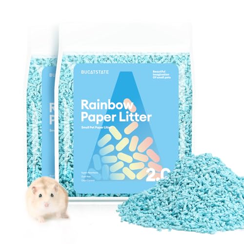 BUCATSTATE Kleintierstreu, staubfrei, 2 kg, 10 x saugfähige Meerschweincheneinstreu, Kaninchen, Pellets, Papier, Hamster, Bettwäsche, Geruchskontrolle für Käfige, Vögel, kleine Haustiere, Blau BUCATSTATE Kleintierstreu, staubfrei, 2 kg, 10 x saugfähige Meerschweincheneinstreu, Kaninchen, Pellets, Papier, Hamster, Bettwäsche, Geruchskontrolle für Käfige, Vögel, kleine Haustiere, Blau von BUCATSTATE