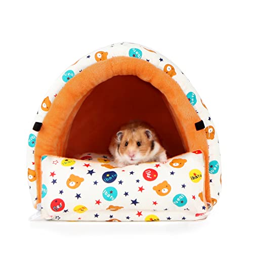 BUCATSTATE Meerschweinchen Bett, Hamster Bett Weiches Plüsch mit Abnehmbarer Matte Warmes Kleintierbett Kaninchenbett für Frettchen, Zwergkaninchen, Totoro, Eichhörnchen von BUCATSTATE