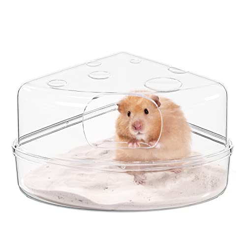 BUCATSTATE Hamster Sandbad, Hamster Sand Badezimmer Sandkasten Toilette Sand Trockenbad Container für Chinchilla, Goldene Bären, Gerbil (Large, Transparent) von BUCATSTATE