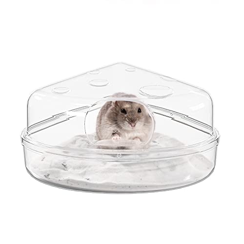 BUCATSTATE Hamster Sand Bath, Hamster Sand Bathroom Sandpit Toilet Sand Dry Bath Container for Chinchilla, Golden Bears, Gerbil (Small, Transparent) von BUCATSTATE