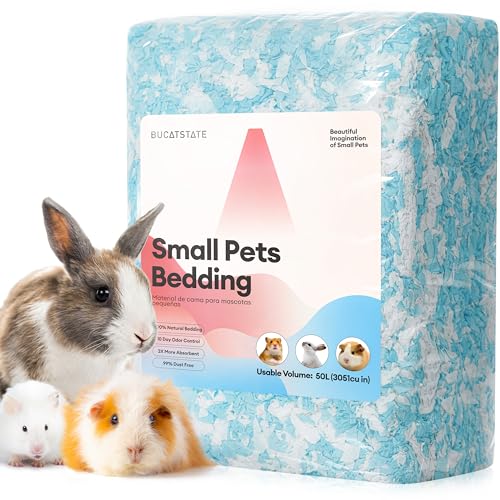 BUCATSTATE Hamster Streu 50L, Besonders Saugfähige & 99,9% Staubfrei Kleintierstreu Papierstreu, Einstreu Meerschweinchen für Kleine Haustiere wie Mäuse, Rennmäuse, Nagetiere, Kaninchen (Blau) von BUCATSTATE