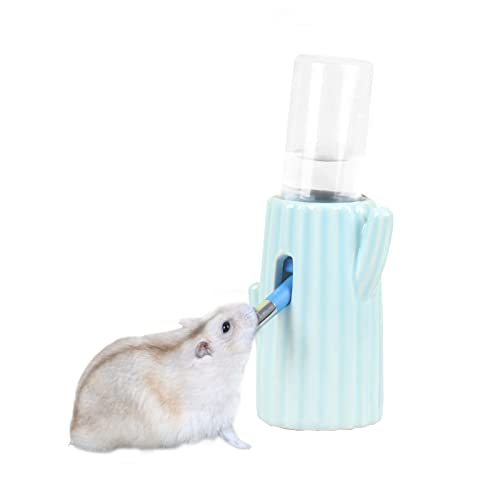 Bucatstate Hamster Trinkflasche mit Ständer, 120 ml Kleintiertränke Auslaufsicher Düse, Hamster Zubehör für Meerschweinchen, Hasen Chinchilla, Ratten, Frettchen (Blau) von BUCATSTATE