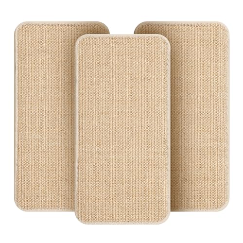 3 Stück Kratzmatte Katze Set,Robust und langlebig,Kratzbretter Katze Sisal,50x25cm,Katzen Kratzbrett,Schützen Sie Ihr Sofa, Möbel, Teppich und Wände vor Kratzern(Holzfarbe) von BUCOMTU