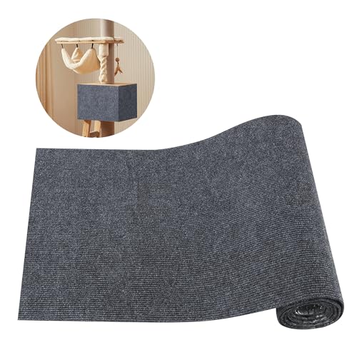 BUCOMTU Kratzmatte Selbstklebend 200cmx30cm, Selbstklebender Kratzmatte Katze, Kratzbrett, Teppichsofa Möbel Kratzschnitz Katze, DIY Prune(Grau) von BUCOMTU