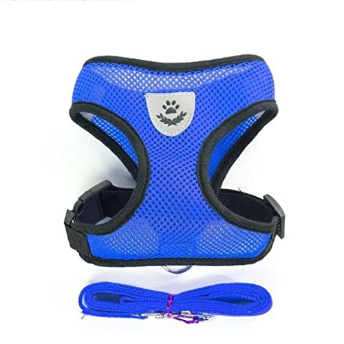 Bucros Hundehalsband Haustier Atmungsaktives Netzhundgeschirr Weich Bequem Bequem Verstellbar Kleine Mittelgroße Katzenhundweste Leine-Blue,XL Bucros Hundehalsband Haustier Atmungsaktives Netzhundgeschirr Weich Bequem Bequem Verstellbar Kleine Mittelgroße Katzenhundweste Leine-Blue,XL von BUCROS