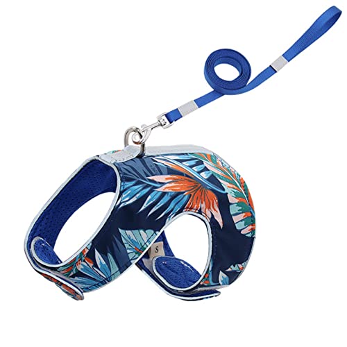 Bucros Hundehalsband Pet-Leine Und Kabelbaum Setzt Anti-Strike-Seil Atmungsaktives Netz Reflektierend Bequeme Hundegurte Im Westenstil-Dark Blue,M 2.5Kg-4.5Kg von BUCROS