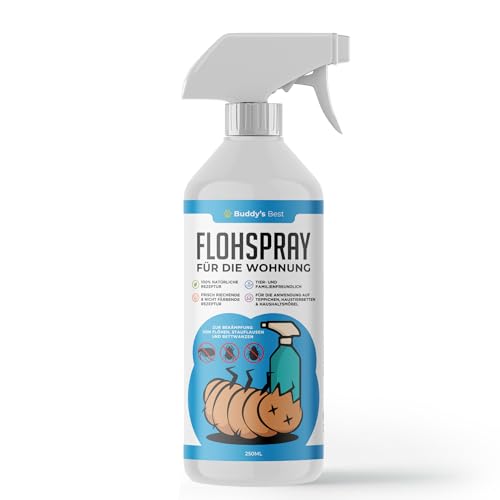 BUDDY'S Best 250ml Flohspray für Wohnung und Möbel - Flohmittel für Wohnung - Antiflohspray Wohnung - Umgebungsspray Flöhe für Flöhe Bekämpfen von BUDDY'S BEST