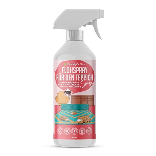 Buddy's Best 250ml Flohspray Für den Teppich - Antiflohspray Wohnung - Flohmittel für Wohnung - Langanhaltende Flohbekämpfung von BUDDY'S BEST