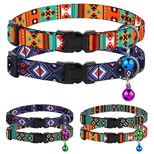 Katzenhalsband, mit Sicherheitsverschluss, verstellbar, Aztekenmuster, 2 Stück Katzenhalsband, mit Sicherheitsverschluss, verstellbar, Aztekenmuster, 2 Stück von BUDKAS MUROM