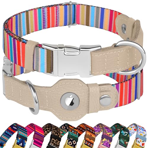 AirTag Hundehalsband für kleine, mittelgroße und große Rassen, verstellbares Hundehalsband mit niedlichem Muster, mit Airtag-Halterung, weiches Leder, GPS, Apple Air-Tag, Haustier-Halsband, Größe L AirTag Hundehalsband für kleine, mittelgroße und große Rassen, verstellbares Hundehalsband mit niedlichem Muster, mit Airtag-Halterung, weiches Leder, GPS, Apple Air-Tag, Haustier-Halsband, Größe L von BUDKAS