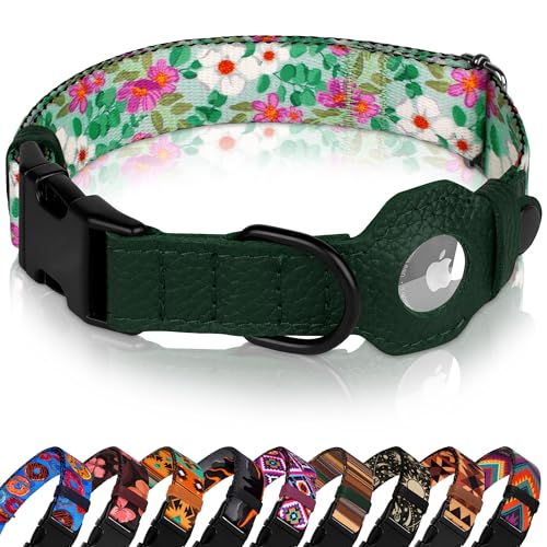 AirTag Hundehalsband mit Metallschnalle, weiches Leder, bedrucktes Nylon, mit Apple-AirTag-Halterung, niedliches GPS-Haustierhalsband für Mädchen, Jungen, kleine und große Hunde (Größe S, 30,5 - 38,1 AirTag Hundehalsband mit Metallschnalle, weiches Leder, bedrucktes Nylon, mit Apple-AirTag-Halterung, niedliches GPS-Haustierhalsband für Mädchen, Jungen, kleine und große Hunde (Größe S, 30,5 - 38,1 von BUDKAS