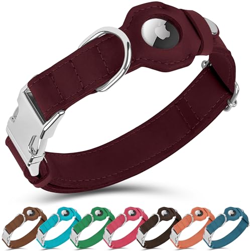 BUDKAS Hundehalsband aus Leder mit Airtag-Halterung, nicht abreißbar, weich, verstellbar, Airtag-Hundehalsband mit Metallschnalle, GPS-Tracking-Haustierhalsband für kleine Hunde, Welpen, Katzen, BUDKAS Hundehalsband aus Leder mit Airtag-Halterung, nicht abreißbar, weich, verstellbar, Airtag-Hundehalsband mit Metallschnalle, GPS-Tracking-Haustierhalsband für kleine Hunde, Welpen, Katzen, von BUDKAS
