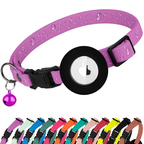 BUDKAS Wasserdichtes Katzenhalsband mit abnehmbarem Airtag-Halter, niedliches Sicherheits-Airtag-Katzenhalsband mit Glocke, leichtes GPS-Tracking-Haustierhalsband für Mädchen, Jungen, Katzen, Kätzchen BUDKAS Wasserdichtes Katzenhalsband mit abnehmbarem Airtag-Halter, niedliches Sicherheits-Airtag-Katzenhalsband mit Glocke, leichtes GPS-Tracking-Haustierhalsband für Mädchen, Jungen, Katzen, Kätzchen von BUDKAS