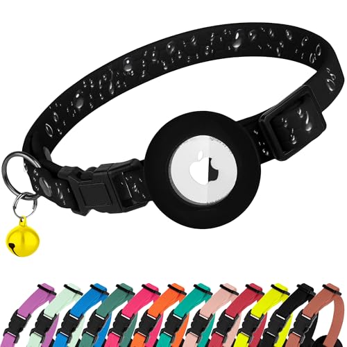 BUDKAS Wasserdichtes Katzenhalsband mit abnehmbarem Airtag-Halter, niedliches Sicherheits-Apple-Airtag-Katzenhalsband mit Glocke, leichtes GPS-Tracking-Haustierhalsband für Mädchen, Jungen, Katzen, BUDKAS Wasserdichtes Katzenhalsband mit abnehmbarem Airtag-Halter, niedliches Sicherheits-Apple-Airtag-Katzenhalsband mit Glocke, leichtes GPS-Tracking-Haustierhalsband für Mädchen, Jungen, Katzen, von BUDKAS