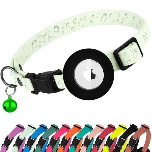 BUDKAS Wasserdichtes Katzenhalsband mit abnehmbarem Airtag-Halter, niedliches Sicherheits-Apple-Airtag-Katzenhalsband mit Glocke, leichtes GPS-Tracking-Haustierhalsband für Mädchen, Jungen, Katzen, BUDKAS Wasserdichtes Katzenhalsband mit abnehmbarem Airtag-Halter, niedliches Sicherheits-Apple-Airtag-Katzenhalsband mit Glocke, leichtes GPS-Tracking-Haustierhalsband für Mädchen, Jungen, Katzen, von BUDKAS