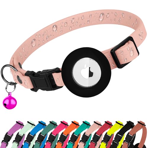 BUDKAS Wasserdichtes Katzenhalsband mit abnehmbarem Airtag-Halter, niedliches Sicherheits-Apple-Airtag-Katzenhalsband mit Glocke, leichtes GPS-Tracking-Haustierhalsband für Mädchen, Jungen, Katzen, BUDKAS Wasserdichtes Katzenhalsband mit abnehmbarem Airtag-Halter, niedliches Sicherheits-Apple-Airtag-Katzenhalsband mit Glocke, leichtes GPS-Tracking-Haustierhalsband für Mädchen, Jungen, Katzen, von BUDKAS