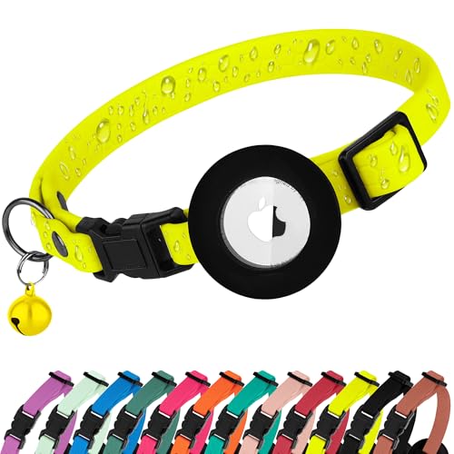 BUDKAS Wasserdichtes Katzenhalsband mit abnehmbarem Airtag-Halter, niedliches Sicherheits-Apple-Airtag-Katzenhalsband mit Glocke, leichtes GPS-Tracking-Haustierhalsband für Mädchen, Jungen, Katzen, BUDKAS Wasserdichtes Katzenhalsband mit abnehmbarem Airtag-Halter, niedliches Sicherheits-Apple-Airtag-Katzenhalsband mit Glocke, leichtes GPS-Tracking-Haustierhalsband für Mädchen, Jungen, Katzen, von BUDKAS