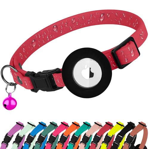 BUDKAS Wasserdichtes Katzenhalsband mit abnehmbarem Airtag-Halter, niedliches Sicherheits-Apple-Airtag-Katzenhalsband mit Glocke, leichtes GPS-Tracking-Haustierhalsband für Mädchen, Jungen, Katzen, BUDKAS Wasserdichtes Katzenhalsband mit abnehmbarem Airtag-Halter, niedliches Sicherheits-Apple-Airtag-Katzenhalsband mit Glocke, leichtes GPS-Tracking-Haustierhalsband für Mädchen, Jungen, Katzen, von BUDKAS