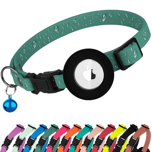 BUDKAS Wasserdichtes Katzenhalsband mit abnehmbarem Airtag-Halter, niedliches Sicherheits-Apple-Airtag-Katzenhalsband mit Glocke, leichtes GPS-Tracking-Haustierhalsband für Mädchen, Jungen, Katzen, BUDKAS Wasserdichtes Katzenhalsband mit abnehmbarem Airtag-Halter, niedliches Sicherheits-Apple-Airtag-Katzenhalsband mit Glocke, leichtes GPS-Tracking-Haustierhalsband für Mädchen, Jungen, Katzen, von BUDKAS