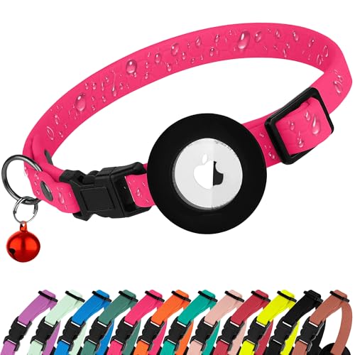 BUDKAS Wasserdichtes Katzenhalsband mit abnehmbarem Airtag-Halter, niedliches Sicherheits-Apple-Airtag-Katzenhalsband mit Glocke, leichtes GPS-Tracking-Haustierhalsband für Mädchen, Jungen, Katzen, BUDKAS Wasserdichtes Katzenhalsband mit abnehmbarem Airtag-Halter, niedliches Sicherheits-Apple-Airtag-Katzenhalsband mit Glocke, leichtes GPS-Tracking-Haustierhalsband für Mädchen, Jungen, Katzen, von BUDKAS