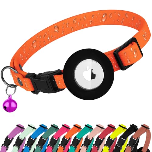 BUDKAS Wasserdichtes Katzenhalsband mit abnehmbarem Airtag-Halter, niedliches Sicherheits-Apple-Airtag-Katzenhalsband mit Glocke, leichtes GPS-Tracking-Haustierhalsband für Mädchen, Jungen, Katzen, BUDKAS Wasserdichtes Katzenhalsband mit abnehmbarem Airtag-Halter, niedliches Sicherheits-Apple-Airtag-Katzenhalsband mit Glocke, leichtes GPS-Tracking-Haustierhalsband für Mädchen, Jungen, Katzen, von BUDKAS