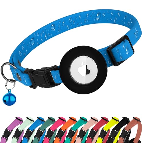 BUDKAS Wasserdichtes Katzenhalsband mit abnehmbarem Airtag-Halter, niedliches Sicherheits-Apple-Airtag-Katzenhalsband mit Glocke, leichtes GPS-Tracking-Haustierhalsband für Mädchen, Jungen, Katzen, BUDKAS Wasserdichtes Katzenhalsband mit abnehmbarem Airtag-Halter, niedliches Sicherheits-Apple-Airtag-Katzenhalsband mit Glocke, leichtes GPS-Tracking-Haustierhalsband für Mädchen, Jungen, Katzen, von BUDKAS