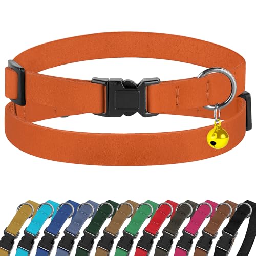 Breakaway Katzenhalsband aus Leder mit abnehmbarer Glocke – in 13 Farben erhältlich – weich, verstellbar, für Mädchen und Jungen, Sicherheit, leicht, Haustierhalsband, Rosa, Braun, Blau, Grün, Rot Breakaway Katzenhalsband aus Leder mit abnehmbarer Glocke – in 13 Farben erhältlich – weich, verstellbar, für Mädchen und Jungen, Sicherheit, leicht, Haustierhalsband, Rosa, Braun, Blau, Grün, Rot von BUDKAS