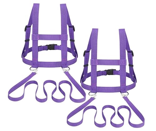 2er-Set Pferdeleine zum Spielen für Kinder, mehrfarbige Kinderleine, verstellbare Pferdeleine, Pferdeleine Kinder, geeignet für Skifahren, Rollenspiele, für Jungen und Mädchen zum Spielen(Lila) von BUERPINKING
