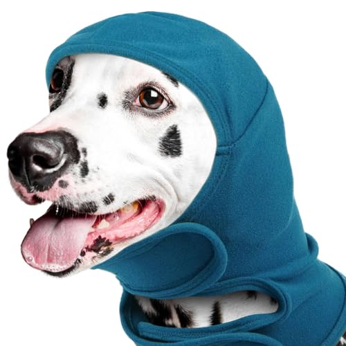 BUERPINKING Ohrenschützer Hund, Gehörschutz Hund für Lärmschutz Ohrenschutz Beruhigender Kapuzenpullover, Hundehaube Hündchen Verstellbarer Hundesnood für die FellFellpflege (Pfauen blau, M) von BUERPINKING