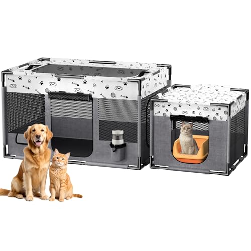 BUFOR Tragbarer Laufstall für Katzen, Laufstall für Hunde und Katzen, zusammenklappbar, mit Tragetasche, PVC-Rohrrahmen, 600D-Oxford, 99,1 x 61 x 55,9 cm BUFOR Tragbarer Laufstall für Katzen, Laufstall für Hunde und Katzen, zusammenklappbar, mit Tragetasche, PVC-Rohrrahmen, 600D-Oxford, 99,1 x 61 x 55,9 cm von BUFOR