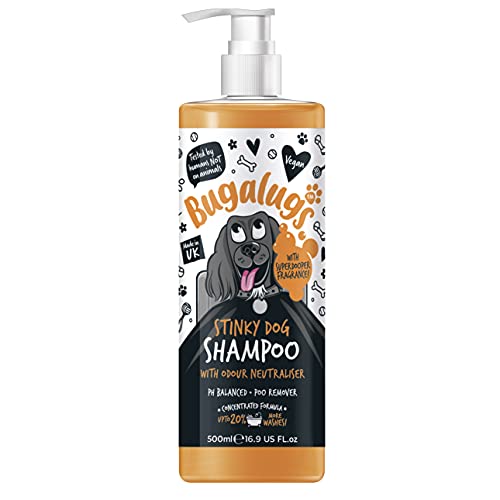 Bugalugs Hundeshampoo Stinky Dog 500 ml mit Geruchsneutralisierer effektiv gegen Geruch Spezialshampoo PH-Neutral von BUGALUGS