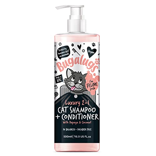 Bugalugs 2in1 Katzenshampoo + Conditioner 500 ml Pumpdosierer von BUGALUGS